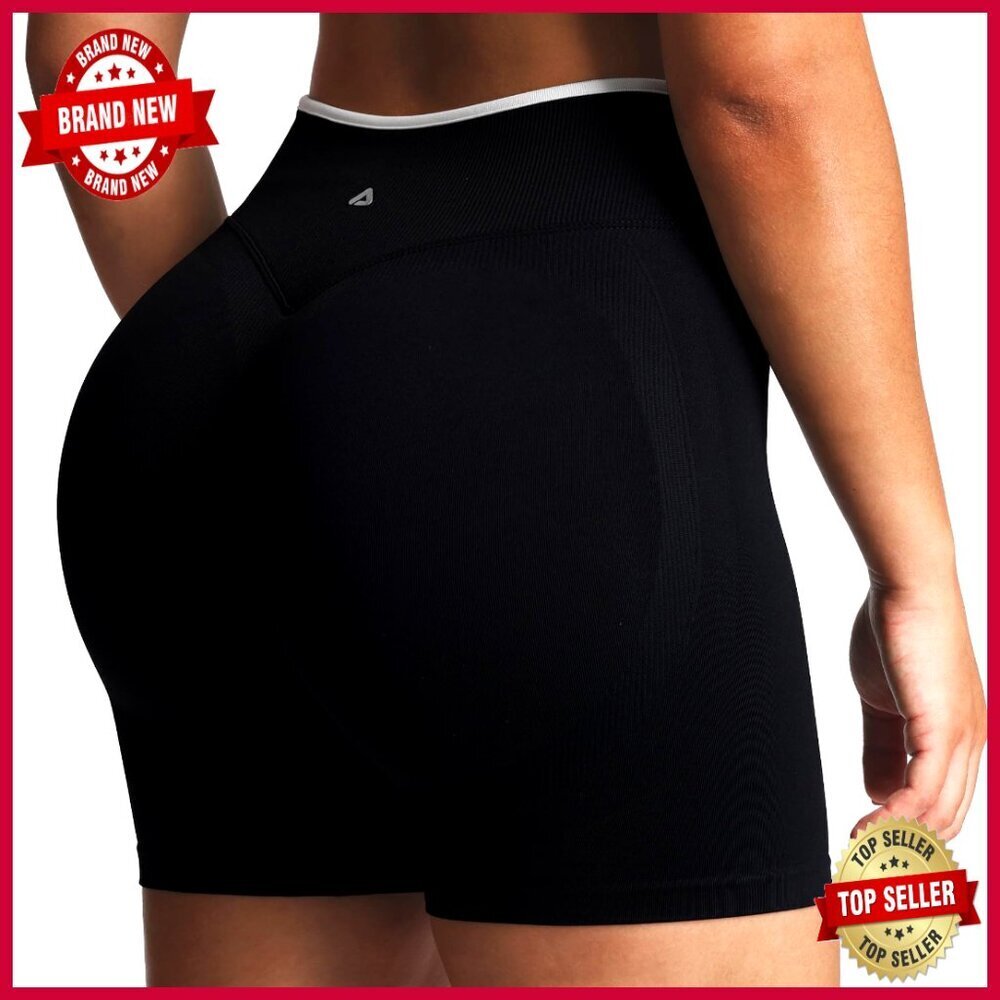 High Waisted Seamless Workout Bike Shorts with Hidden Scrunch 5.5"